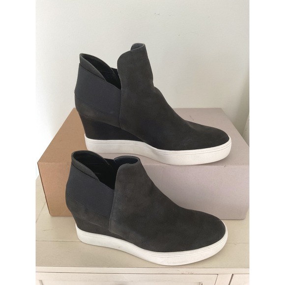 Maurices Black Suede Wedge Sneakers Ankle Booties Size 8.5 Casual Shoes‎ - Picture 1 of 8